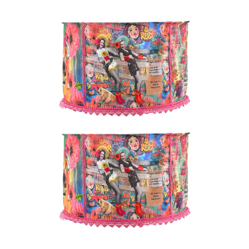 COW GIRL FUN Crewel LAMP SHADE 18"