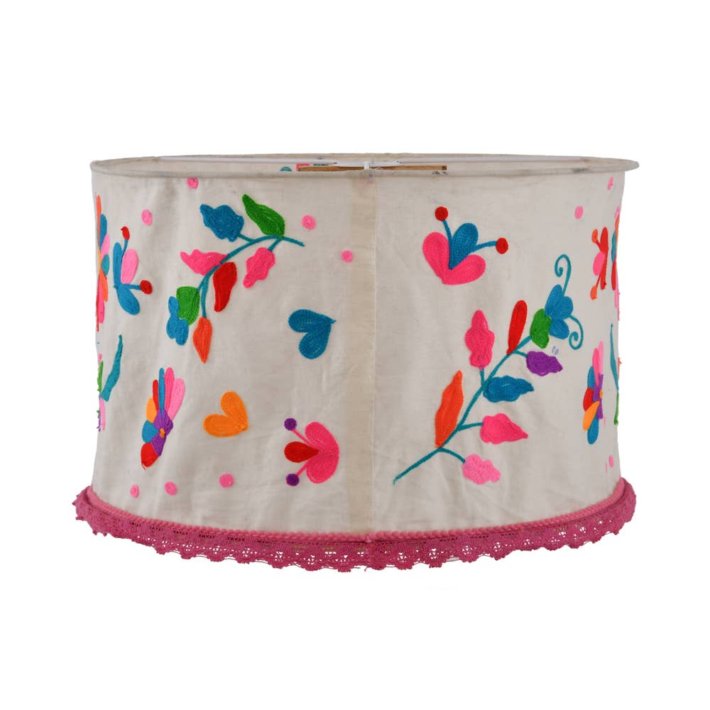 HEART Crewel LAMP SHADE 18"