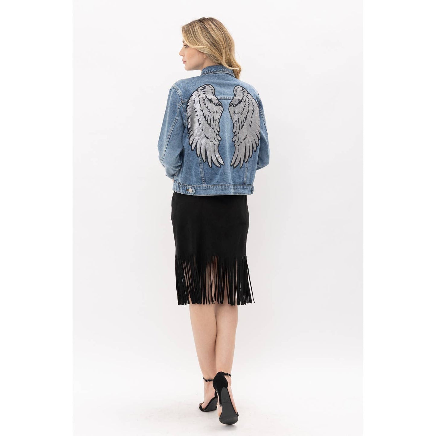 DENIM JACKET WING SEQUENCE PATCH: BLACK / M