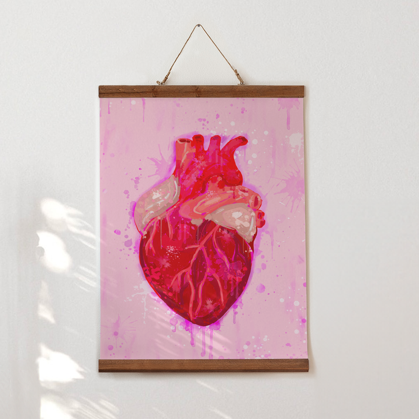 Valentine's Day Art Print, Dopamine Decor, Trendy Colorful Wall Poster, Anatomical Heart Pop Art: 11x14 print on paper