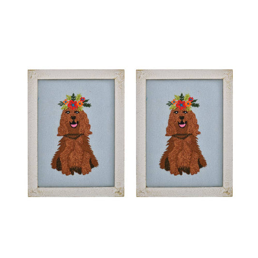 DOG BLUE BASE WALL ART 6x8"