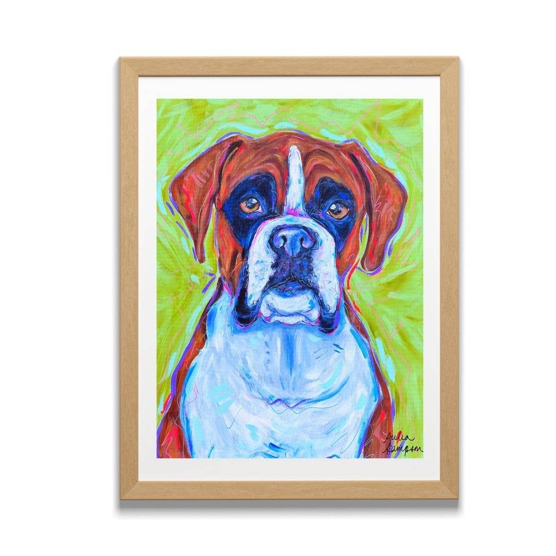 Boxer Dog Art Print Pet Gift: 5x7
