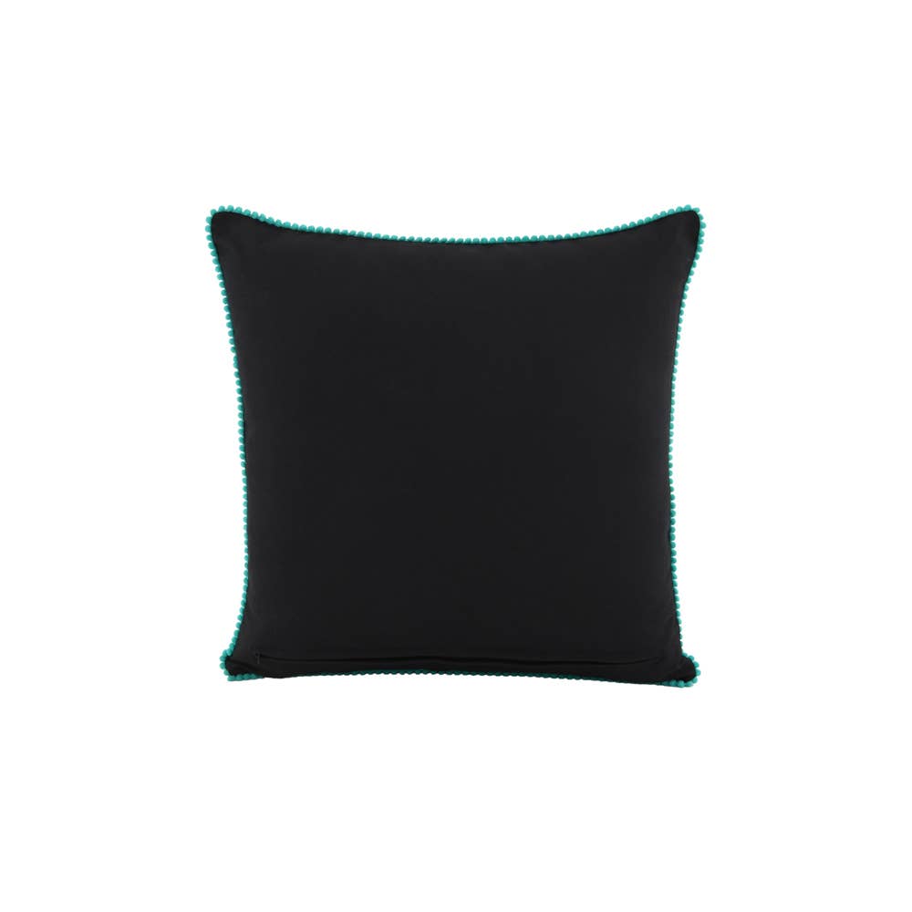 Greta FLORAL EMBR Crewel PILLOW 18X18