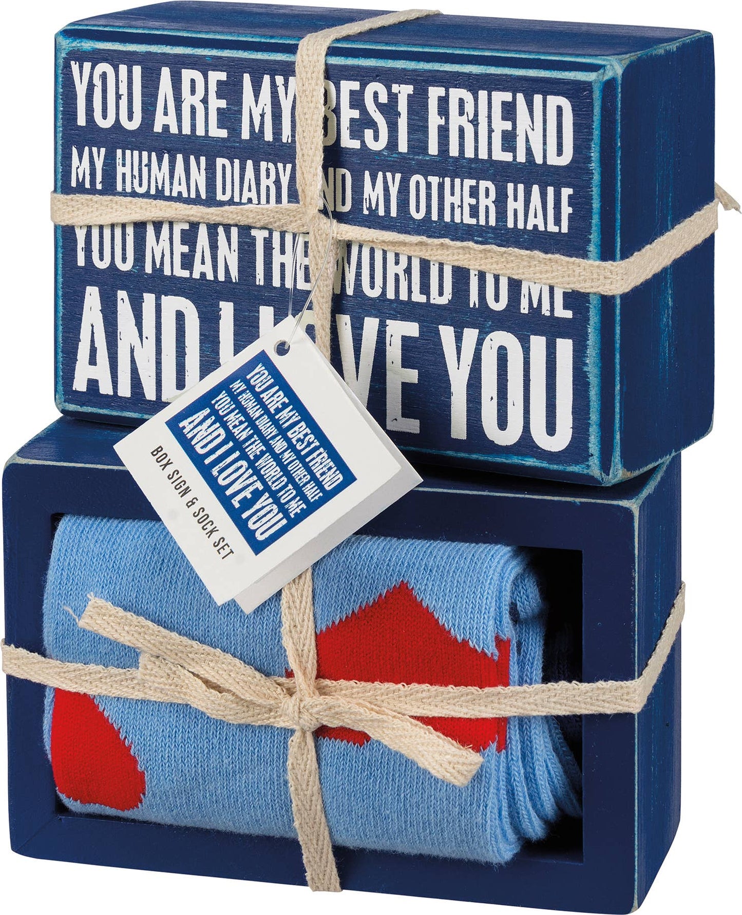 My Best Friend I Love You Box Sign And Sock Set