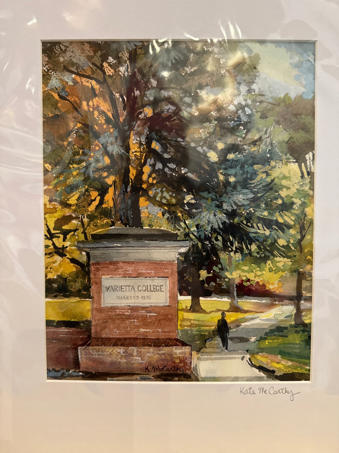 Marietta College SIGN Watercolor(Print Kate McCarthy