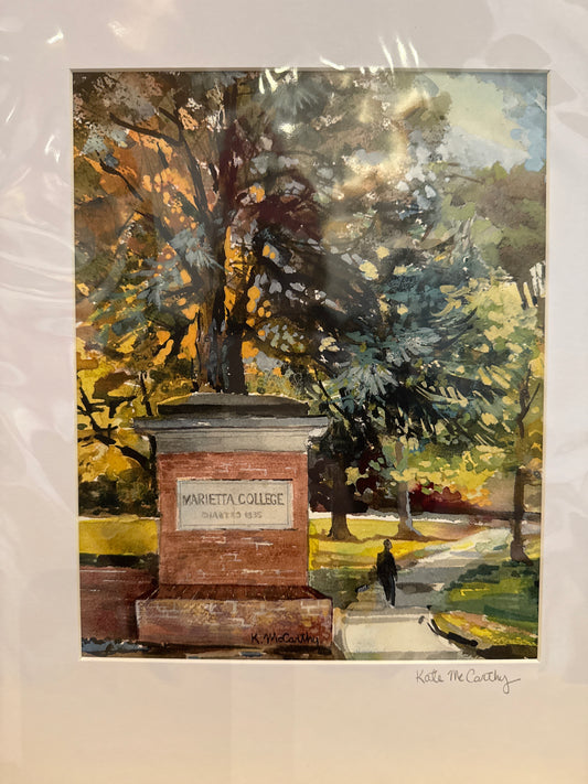 Marietta College SIGN Watercolor(Print Kate McCarthy