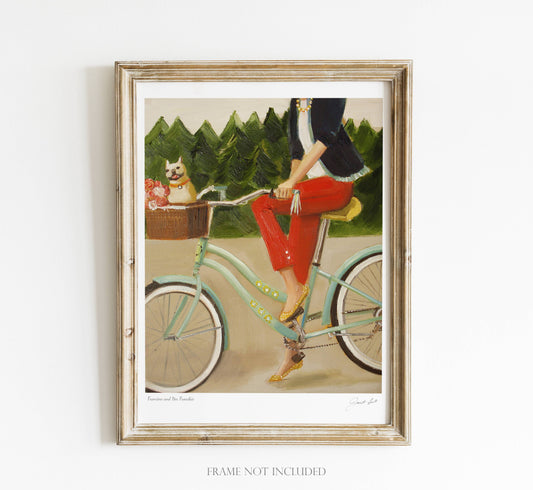 Francine And Her Frenchie Art Print - 8.5 X 11