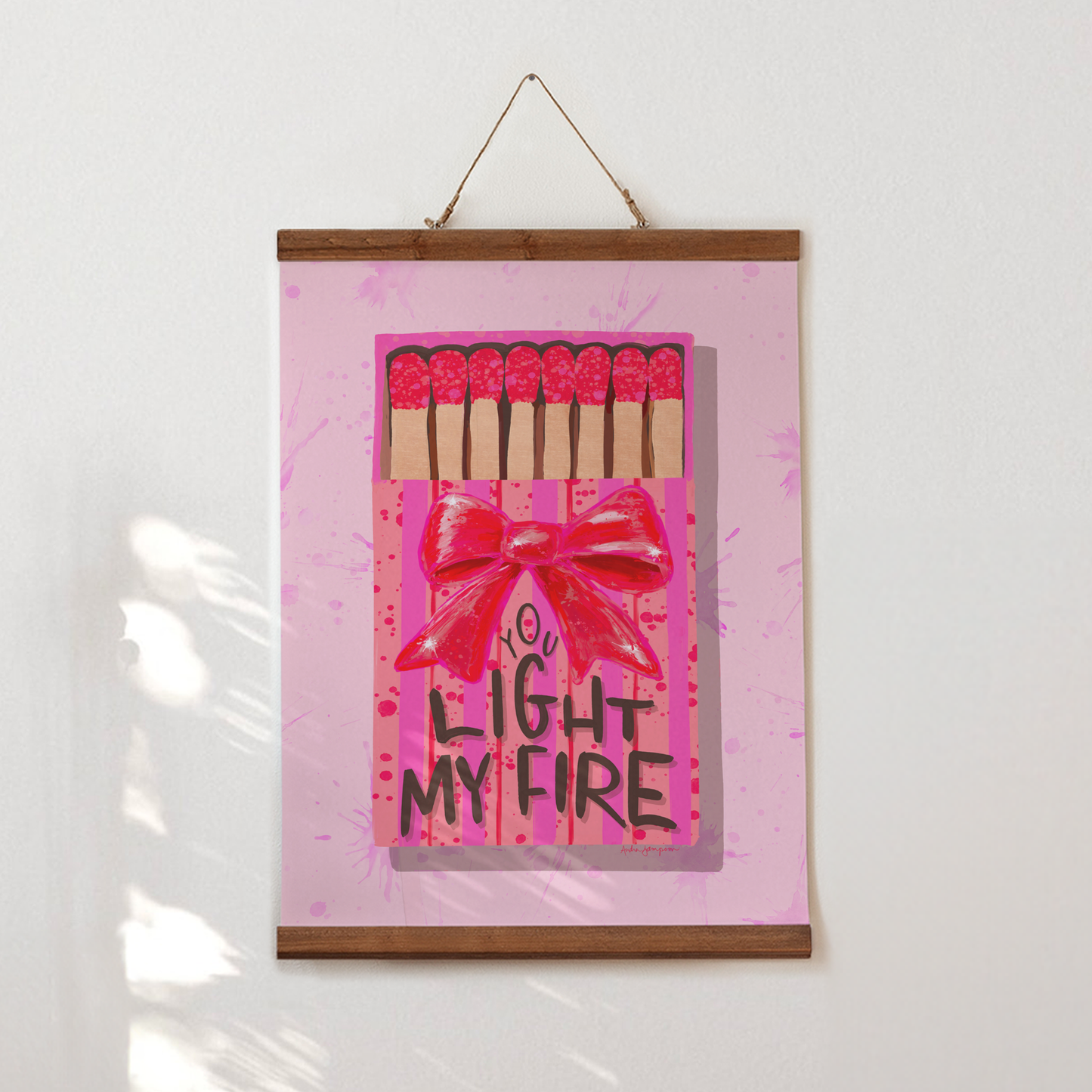 Valentine's Day Art Print, Matchbox Decor, Trendy Colorful Wall Poster, Pop Art: 11x14 print on canvas