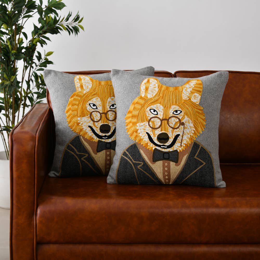 Mr. FOX FELT PILLOW 18X18