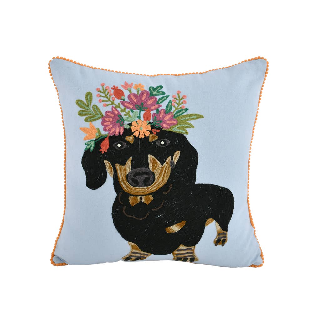 DAUSHUND DOG PILLOW 18x18"