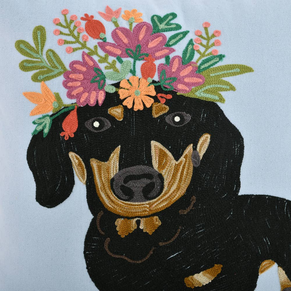 DAUSHUND DOG PILLOW 18x18"