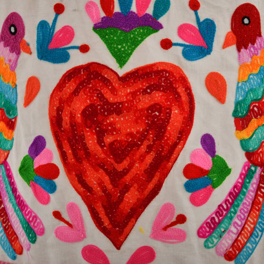 HEART Crewel LAMP SHADE 18"
