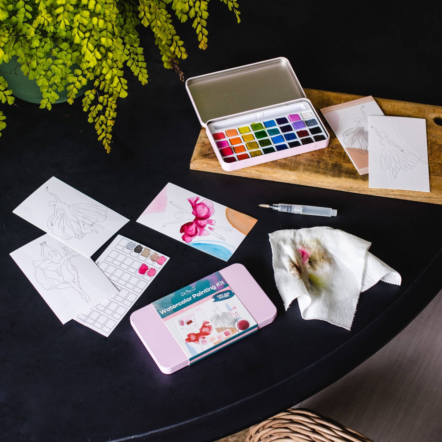 Flower Girls watercolor painting kit