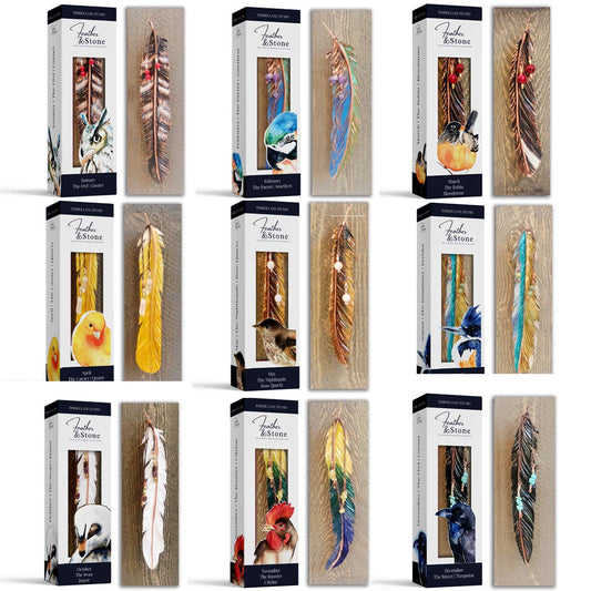 Feather + Stone Birth Month Feathers: December