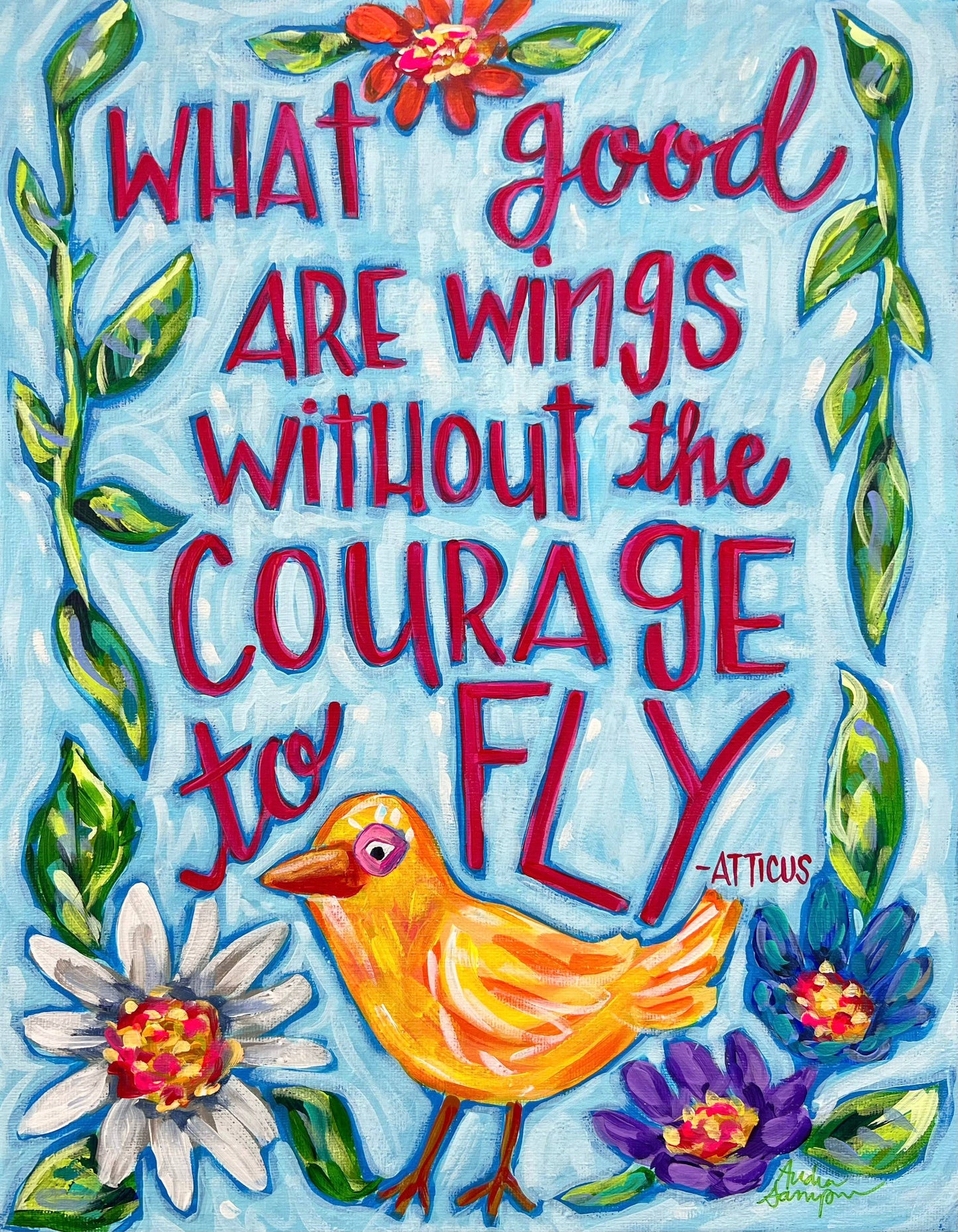 Atticus Finch Quote Reproduction Paper or Canvas Art Print: 5x7 on paper