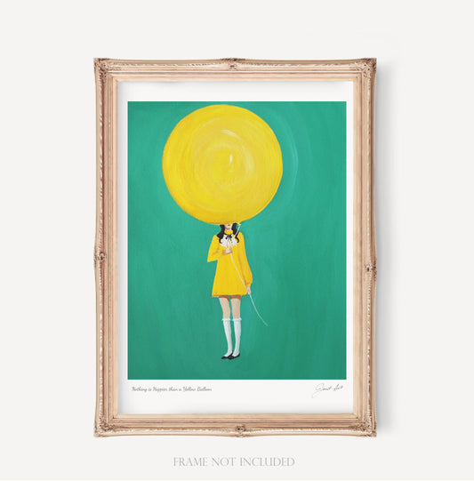 Nothing Is Happier Than A Yellow Balloon Art Print -11 X 14