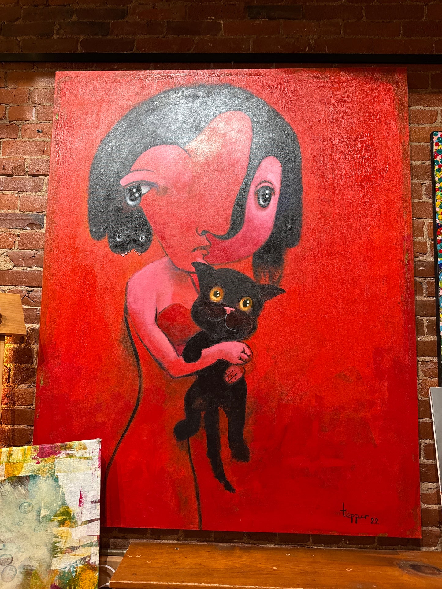 Black Cat Art Paul Tepper ORIGINAL ART