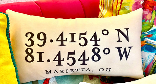 Custom Latitude & Longitude Pillows