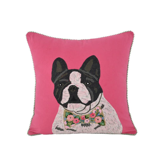 Bowtie Frenchie DOG  PILLOW 18x18"