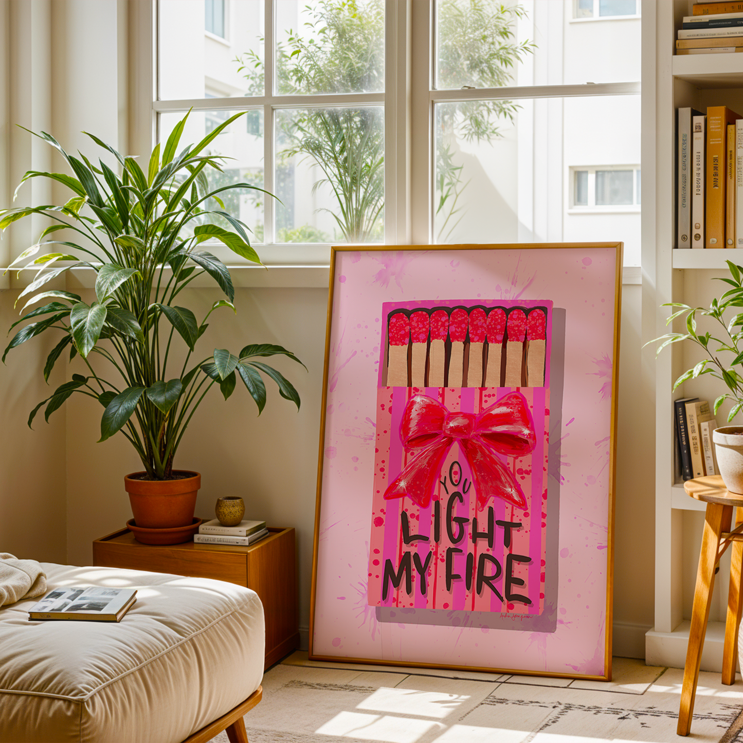 Valentine's Day Art Print, Matchbox Decor, Trendy Colorful Wall Poster, Pop Art: 11x14 print on canvas
