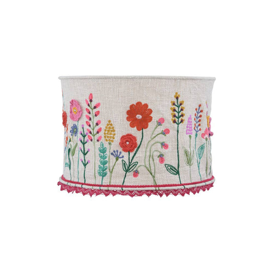 WILD FLOWERS Crewel LAMP SHADE 18"