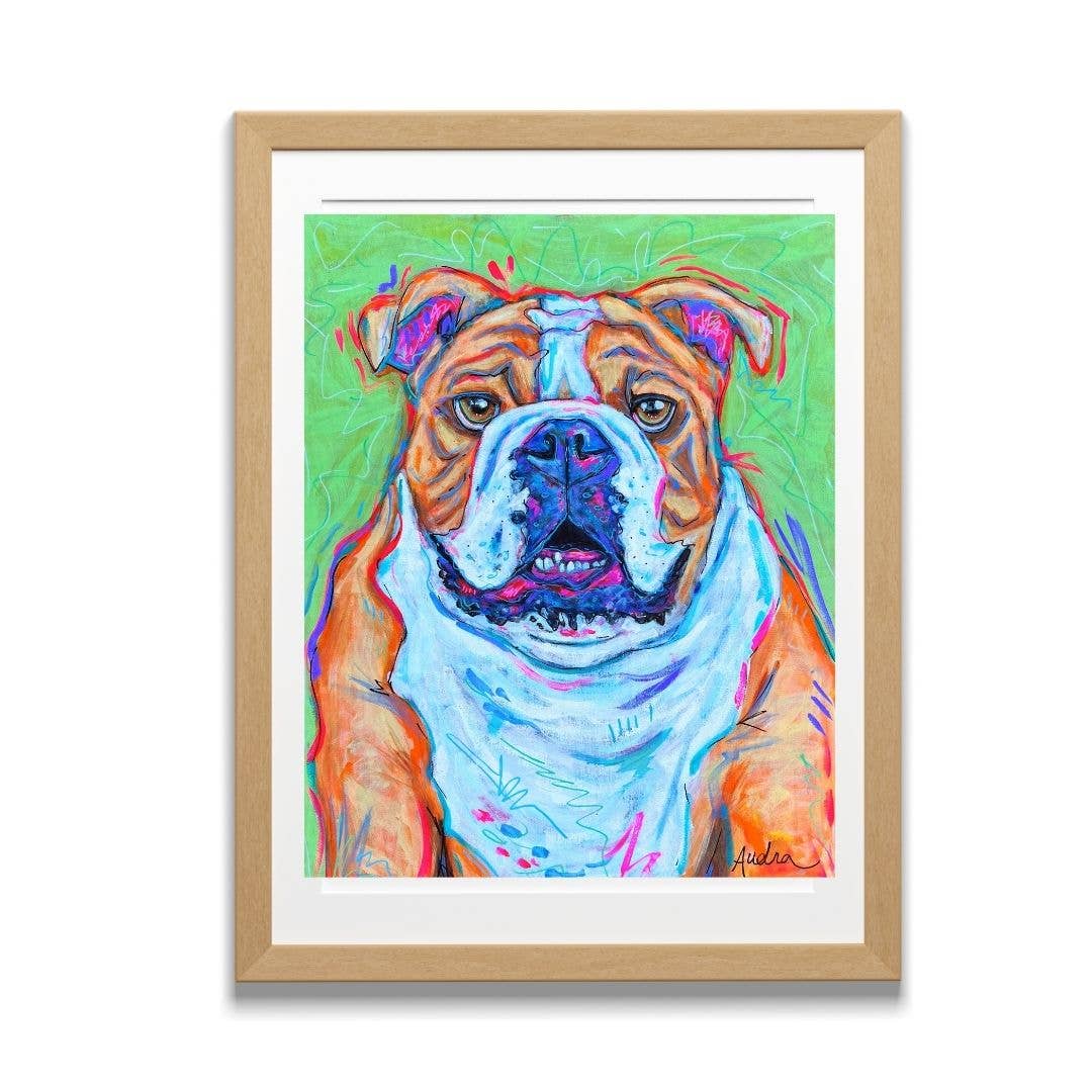 Bulldog Dog Art Print Pet Gift: 5x7