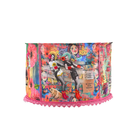 COW GIRL FUN Crewel LAMP SHADE 18"