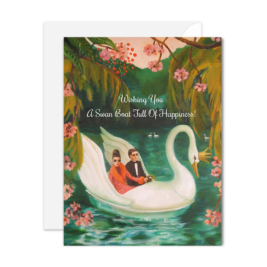 A Swan Boat Full Of Happiness Card