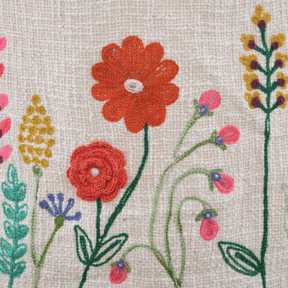 WILD FLOWERS Crewel LAMP SHADE 18"