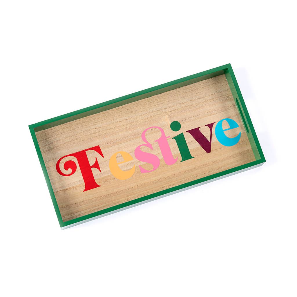 CELEBRATION "FESTIVE" TRAY, GREEN