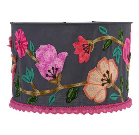 Gray Gardens Crewel LAMP SHADE 18"