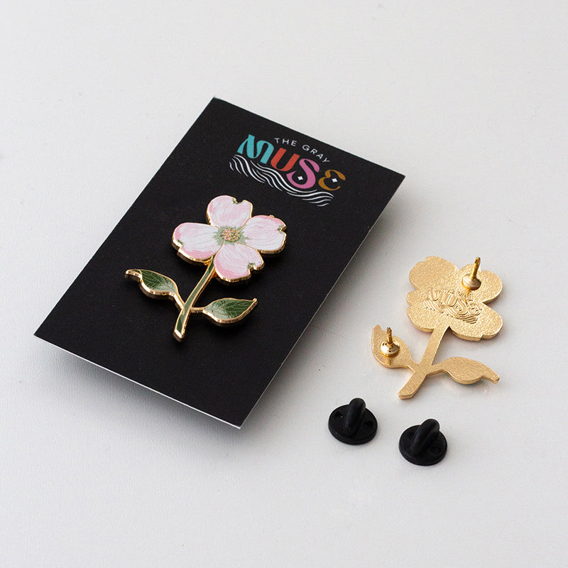 Flowering Dogwood Floral Enamel Pin
