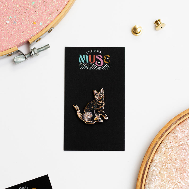 Tortoiseshell Cat Enamel Pin
