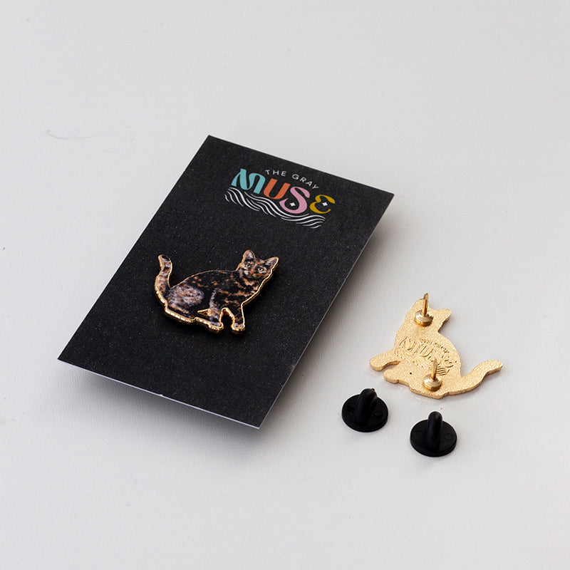 Tortoiseshell Cat Enamel Pin