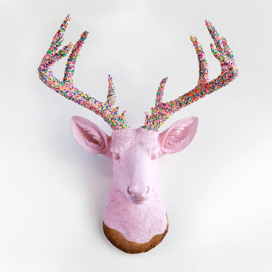 Faux Deer Head Sculpture Wall Mount