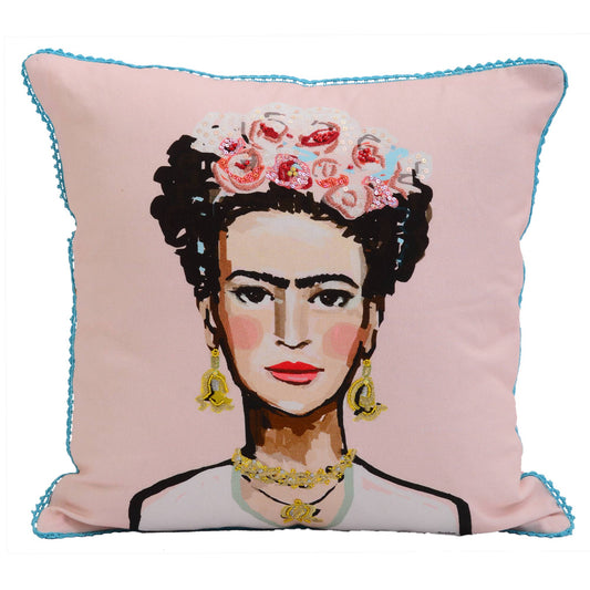 "Frida" Hand Embellished Pillow
