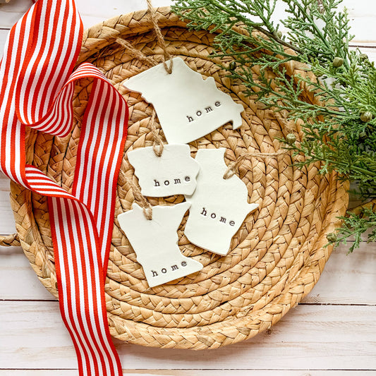 Hand Stamped Clay OHIO Ornament