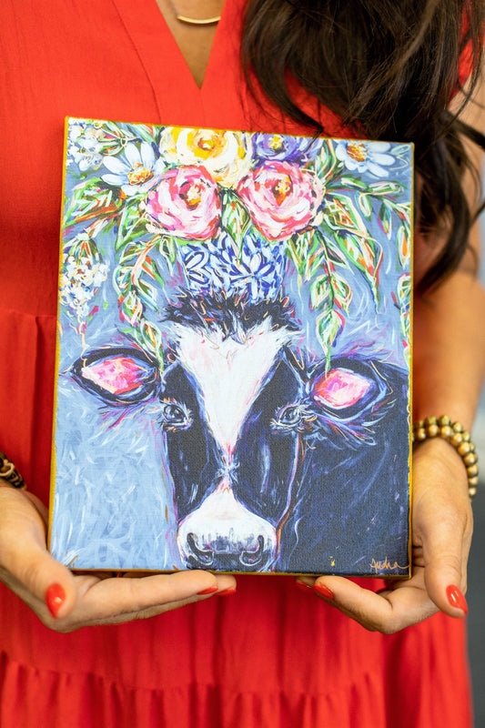 Black and White Cow Wall Art Canvas Artwork