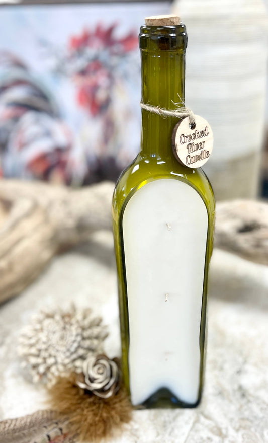 Cozy Flannel |18oz Holiday Wine Bottle Candle |Cotton Wicks