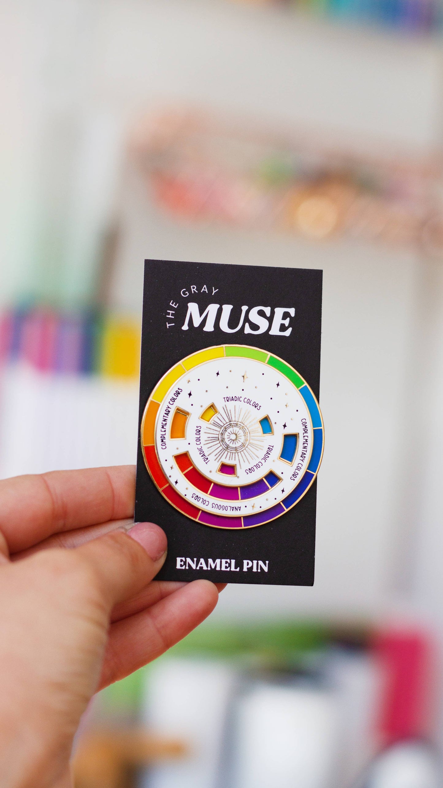 Color Wheel© Enamel Pin WHITE/GOLD, Artist Gift