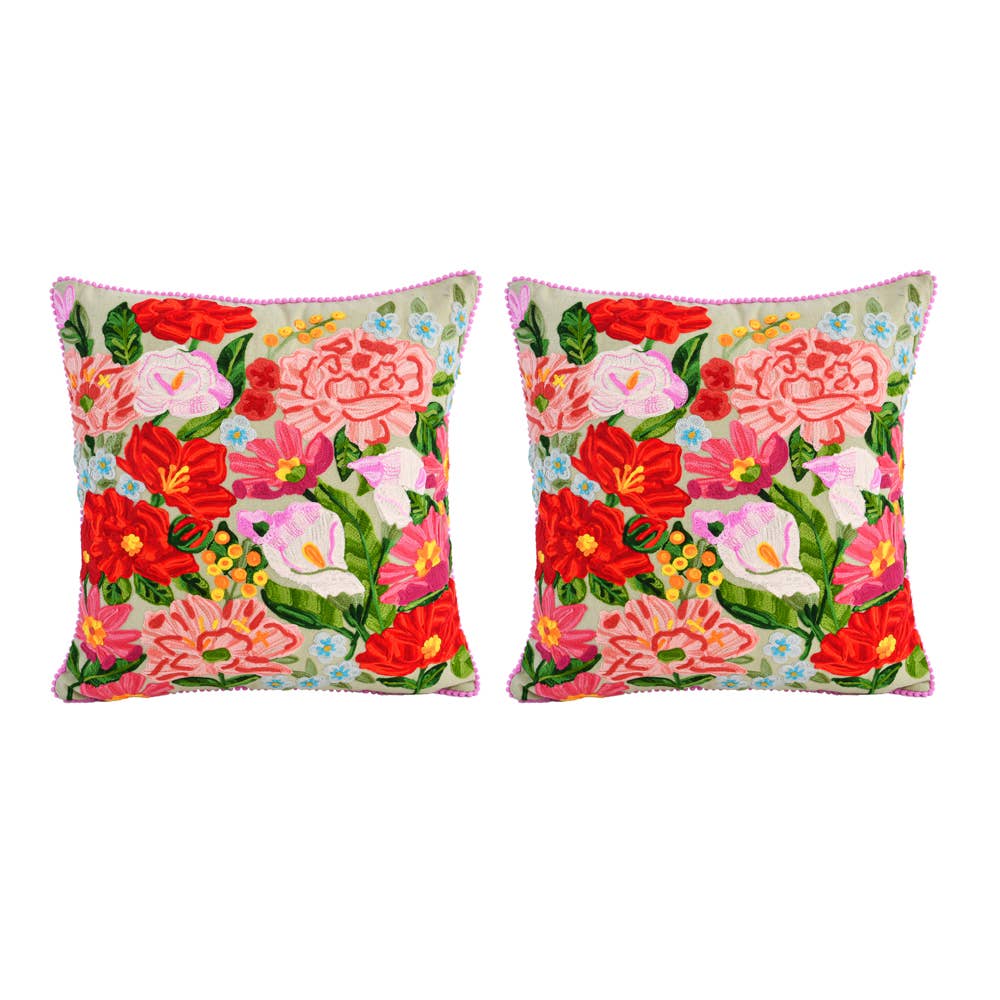 FLORAL GARDEN CUSHION 18x18