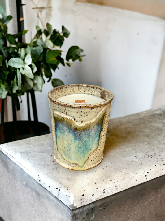 Day at the Spa | Ohio Themed Pottery Candle | Wood Wick