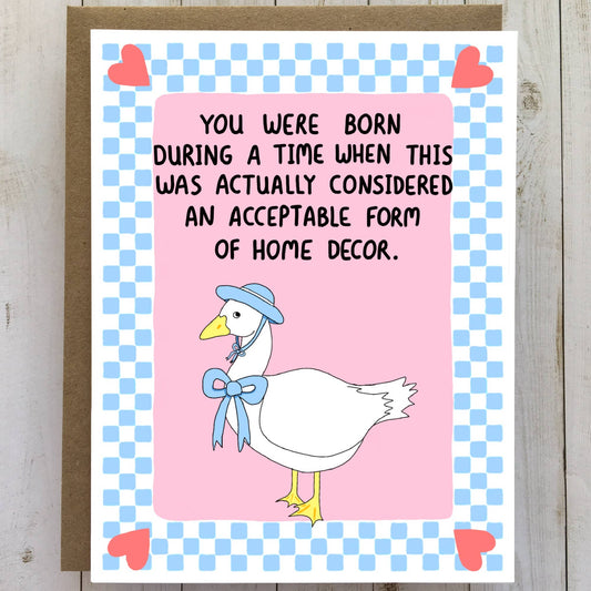 1990s Goose Birthday Card - Funny Birthday Card, 80s card