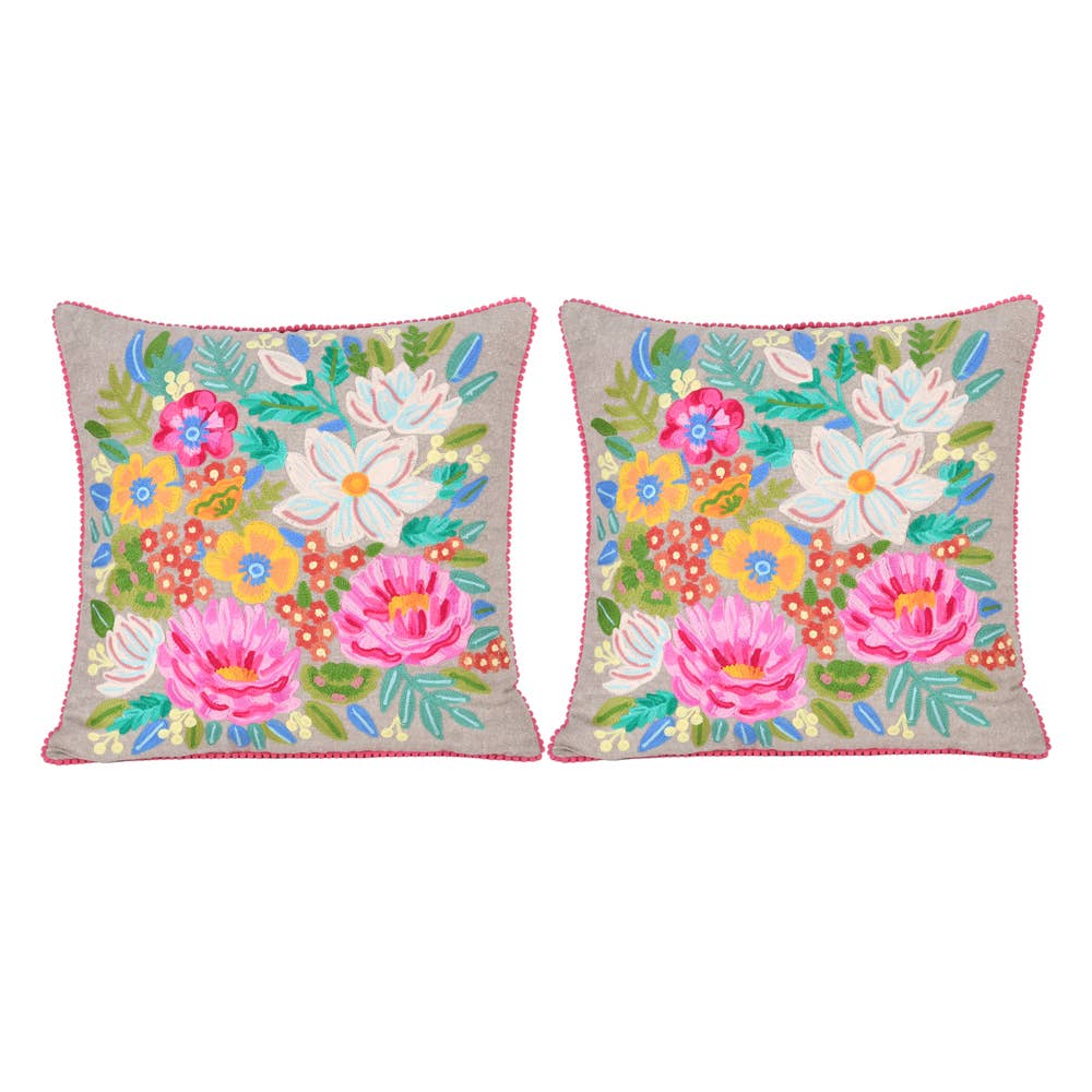 SPRING FLORAL PILLOW NAT CHAMBRE 18x18