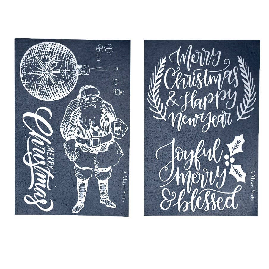 Mesh Stencil - 2 pack - Vintage Christmas - 5.5 x 8.5