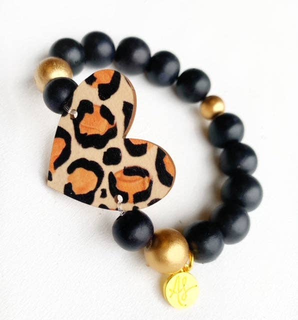 Leopard Heart Focal Bead