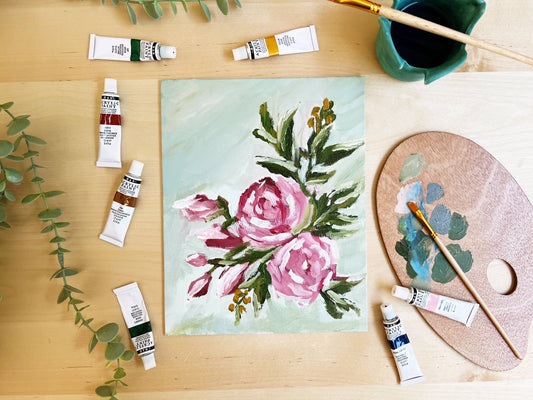 Abstract Roses painting kit, impressionist painting kit