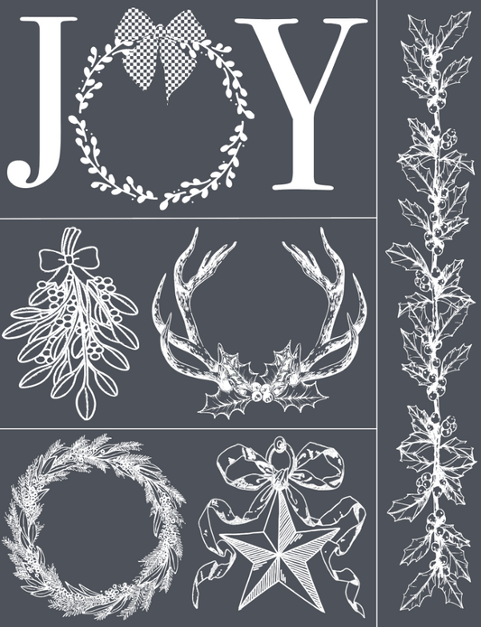 Mesh Stencil - Holiday Joy - 8.5x11