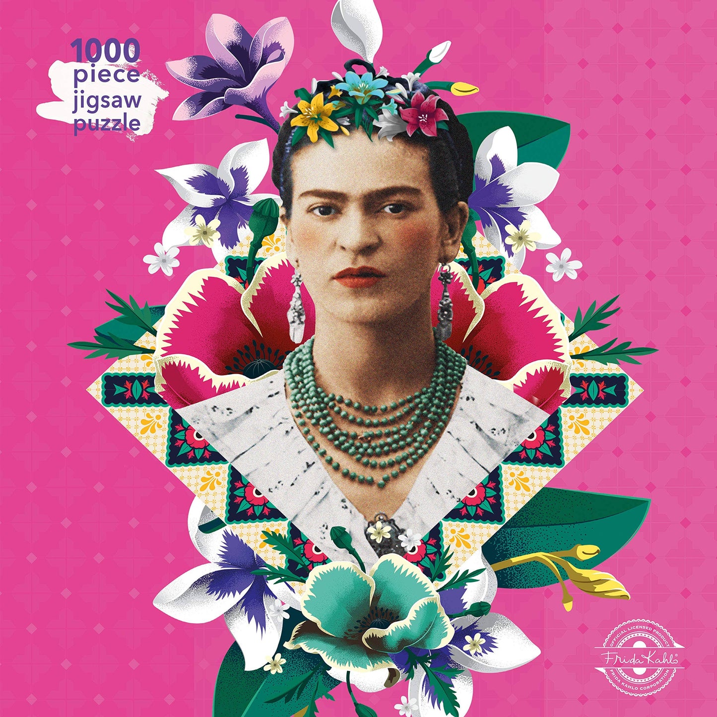 Frida Kahlo Pink 1000 Piece Jigsaw Puzzle
