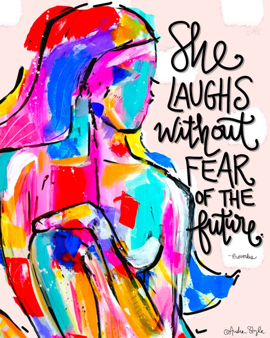 "She Laughs Without Fear of Future" Wall Art Canvas Art Work
